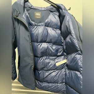 Zara Men Navy Blue Puffer Jacket